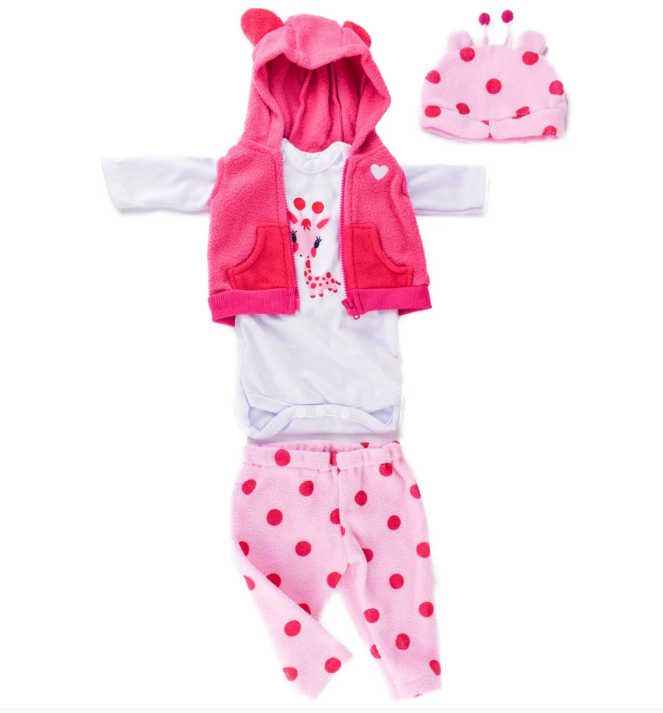 Conjunto de Roupa Bebê Reborn Girafinha