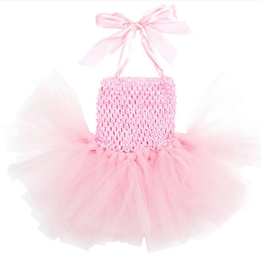 Vestido Tule Rosa para Bebê Reborn