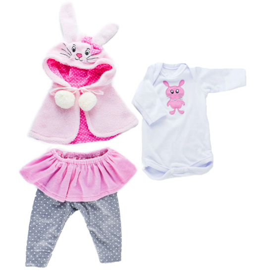 Conjunto de Roupa Coelhinha - Bebê Reborn