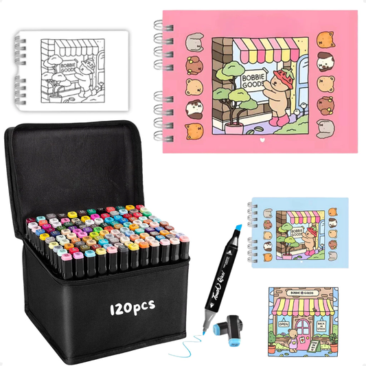 Kit Livro Bobbie Goods + 120 Canetas Brush Pen